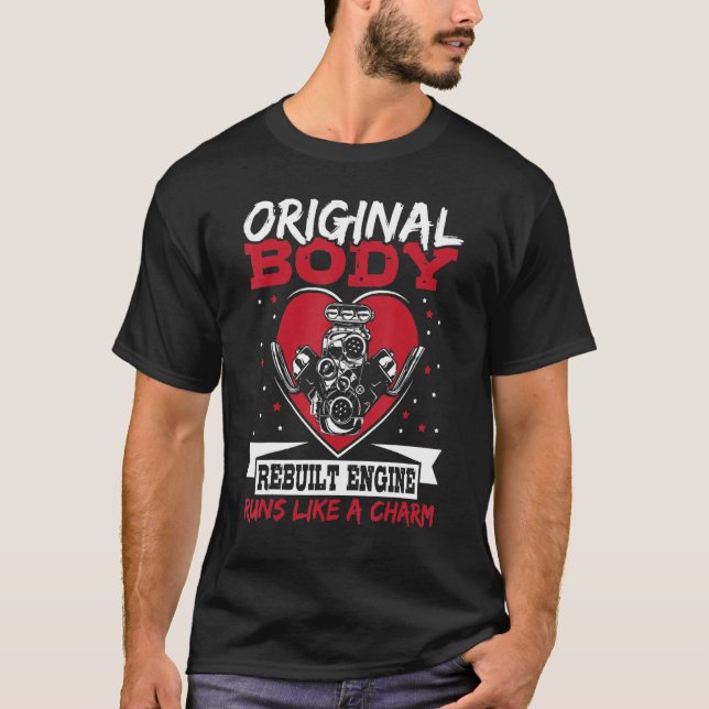 T-shirt Funny Open Heart Surgery, Original Body Rebuilt En (Devant)