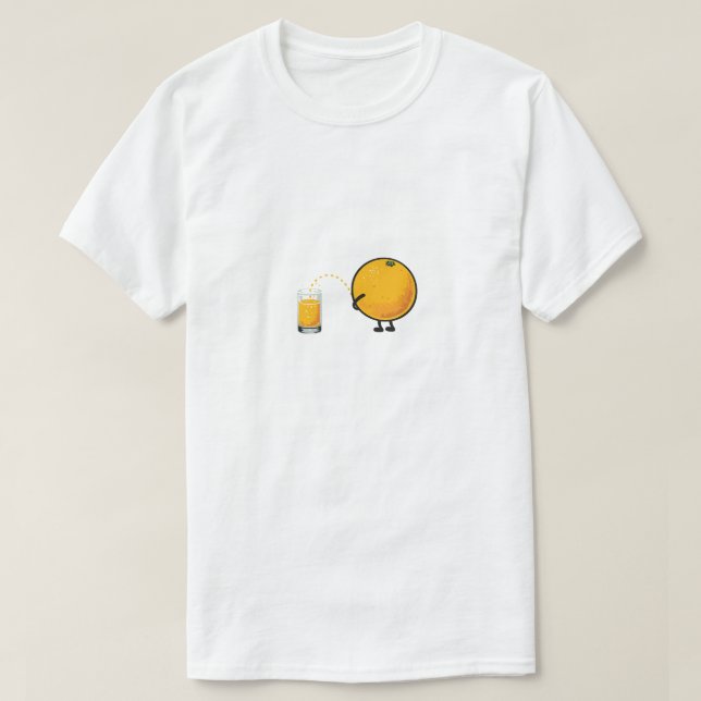 T-shirt Funny Orange Juice Cartoon (Design devant)