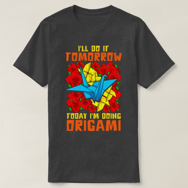 T-shirt Funny Origami Paper Crane (Design devant)