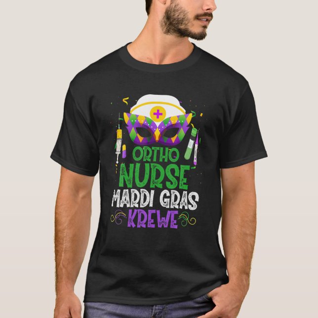T-shirt Funny Ortho Nurse Krewe Masque Mardi Gras Carnival (Devant)