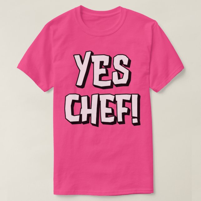T-shirt Funny Oui Chef en cadeau pour les fans de cuisine  (Design devant)