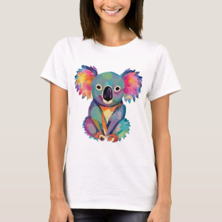 T-shirt Funny Ours Koala dans le style couleur de l'eau