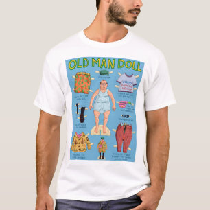T-shirt FUNNY Over the Hill - Old MAN Paper Doll.