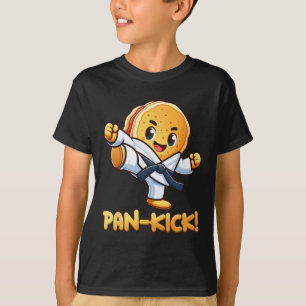 T-shirt Funny Pancake Pan Karate Taekwondo Kick Boys Girl