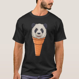 T-shirt Funny Panda Ice Cream Cone gaufre été