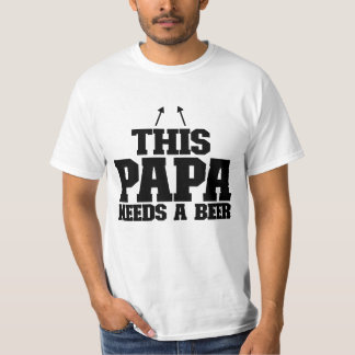 T-shirt Funny PAPA Bière mot art