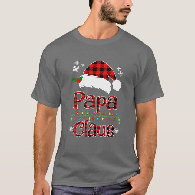 T-shirt Funny Papa Claus Noël Pyjamas rouge patiné Père No (Devant)