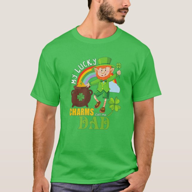 T-shirt Funny Papa Paddy Day St patrick Lucky Charms Call (Devant)