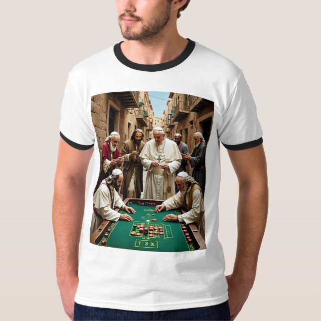 T-shirt Funny Pape catholique Jeu de rue Jeu Tee (Devant)