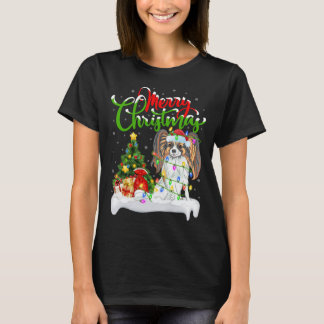 T-shirt Funny Papillon Amoureux des chiens Xmas Éclairage 