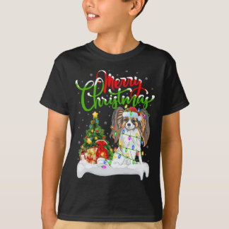T-shirt Funny Papillon Amoureux des chiens Xmas Éclairage 