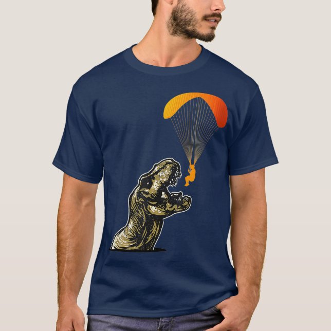 T-shirt Funny Paragliding Dino Paragliders skydiving (Devant)