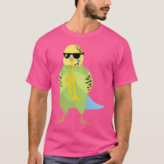 T-shirt Funny Parakeet porter des lunettes de soleil Jouer