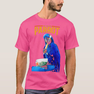 T-shirt Funny Parrot Contient Une Brosse Après Nourriture