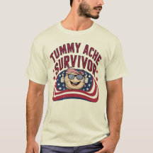 Funny Patriotic Papa Tee - Tummy Ache Survivante