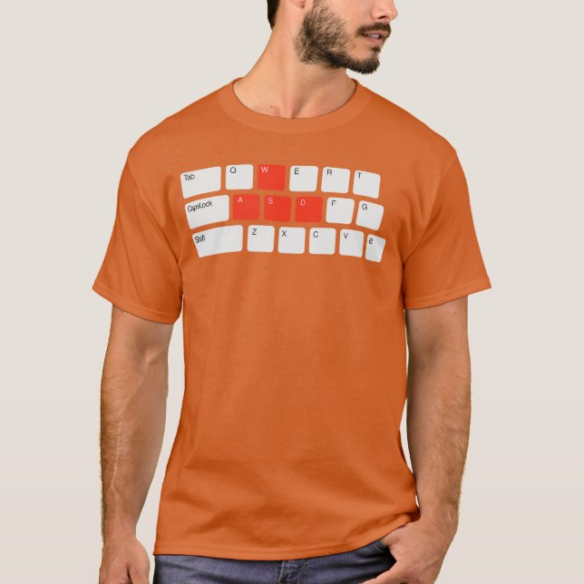 T-shirt Funny PC Video Gamer WASD Gamingees boy (Devant)