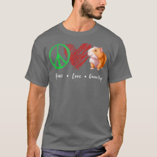 T-shirt Funny Peace Love Guinée Chiens Graphiques Femmes H