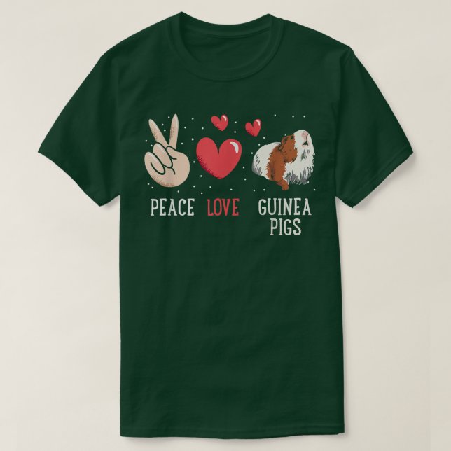 T-shirt Funny Peace Love Guinée Pigs Graphic Women Men Gui (Design devant)