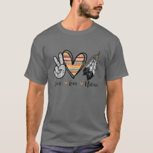 T-shirt Funny Peace Love Native Heart Blood Native America