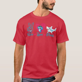 T-shirt Funny Peace Love SharkShark Lover cadeau