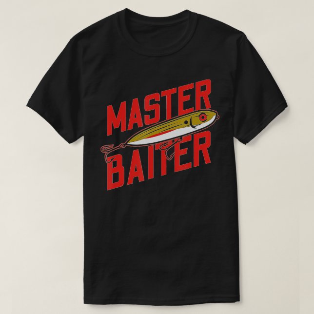 T-shirt Funny Pêcheur Master Baiter (Design devant)