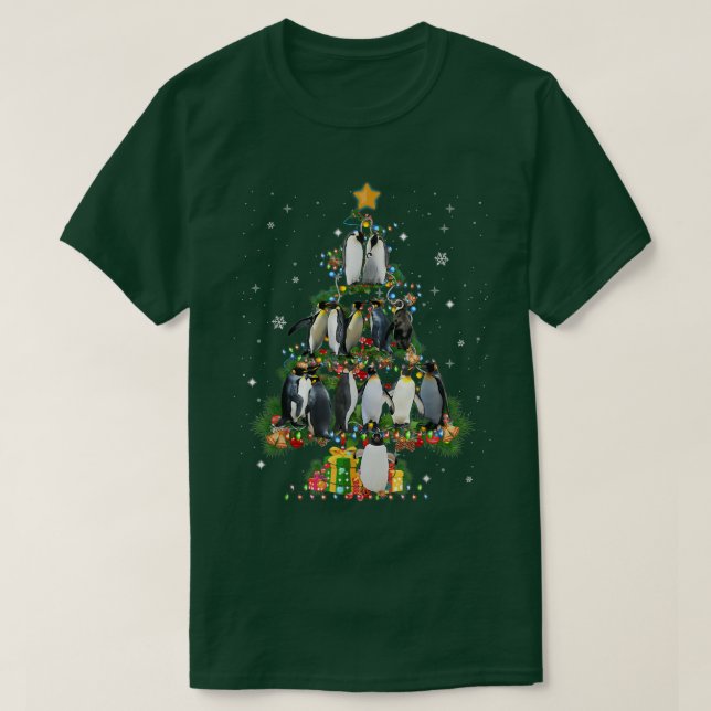 T-shirt Funny Penguin Christmas Tree Loves Penguin Xmas  (Design devant)