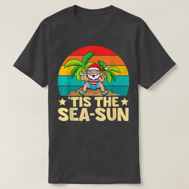 T-shirt Funny Père Noël C'est Noël SeaSun en juillet (Design devant)