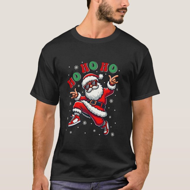 T-shirt Funny Père Noël Christmas Pyjama Joyeux Noël Père  (Devant)