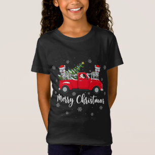 T-Shirt Funny Père Noël équitation Noël Arbre Camion Loup