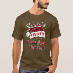 T-shirt Funny Père Noël Favori Enseignant Préscolaire Noël