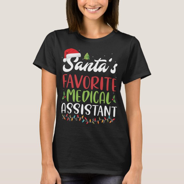 T-shirt Funny Père Noël Favori Médicale Assistant Noël (Devant)