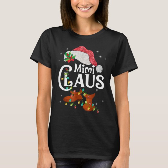 T-shirt Funny Père Noël Mimi Claus Famille de Noël (Devant)
