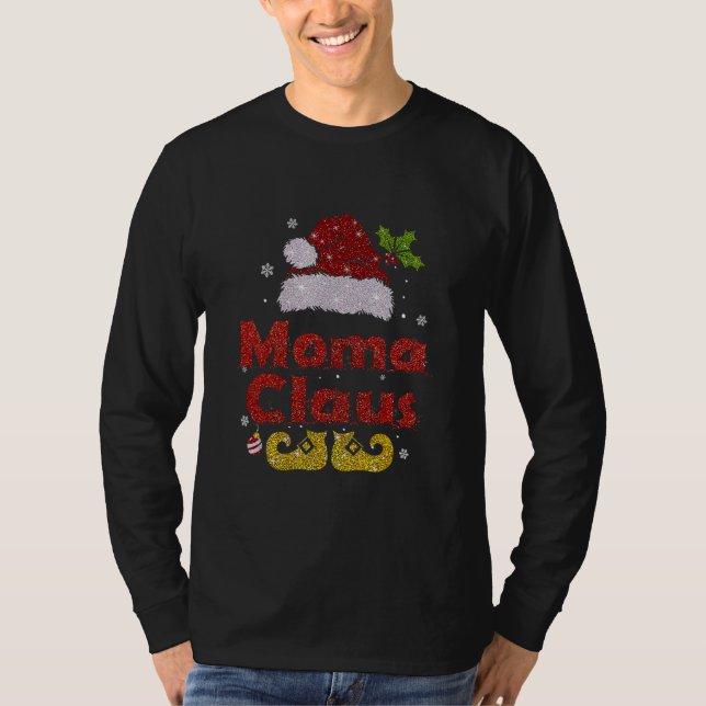 T-shirt Funny Père Noël Moma Claus Famille de jumelage de  (Devant)