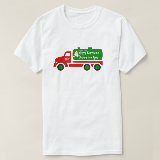 T-shirt Funny Père Noël Septic Christmas Truck Votre salut (Design devant)