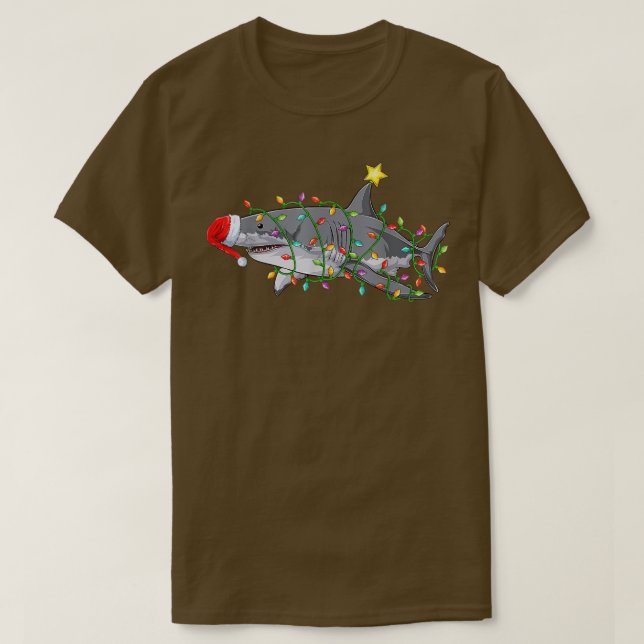 T-shirt Funny Père Noël Sharkmas Costume Noël requin (Design devant)