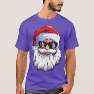 T-shirt Funny Père Noël visage Lunettes de soleil avec bar