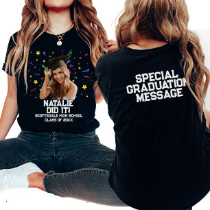 T-shirt Funny Personnalisé Graduated Party Photo personnal