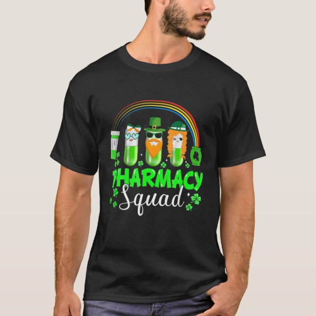 T-shirt Funny Pharmacy Squad Leprechaun Pharmist St Part (Devant)