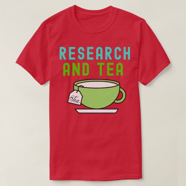 T-SHIRT FUNNY PHD RETRO TEXTURED RECHERCHE ET THÉ 1 (Design devant)