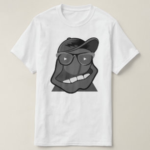 T-shirt Funny Photomontage Abstrait Visage d'art noir/blan