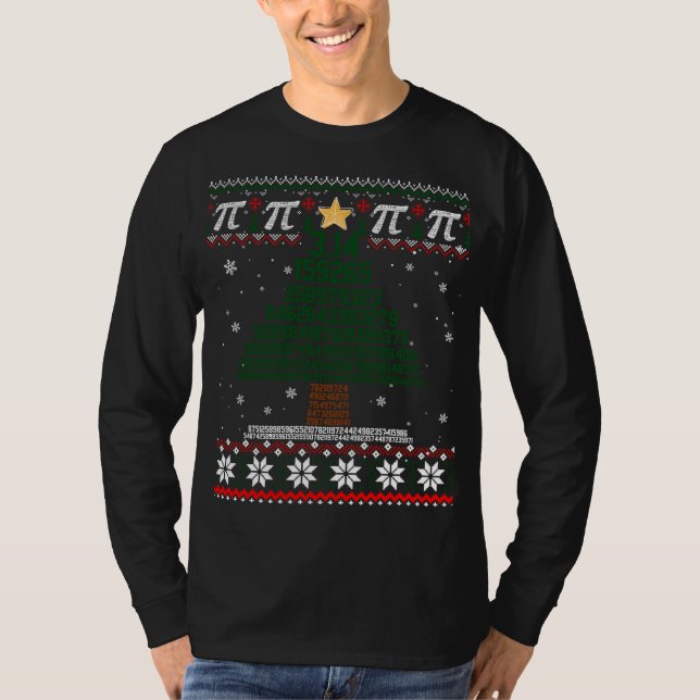 T-shirt Funny Pi Tree Math Enseignant de Noël Douleur moch (Devant)
