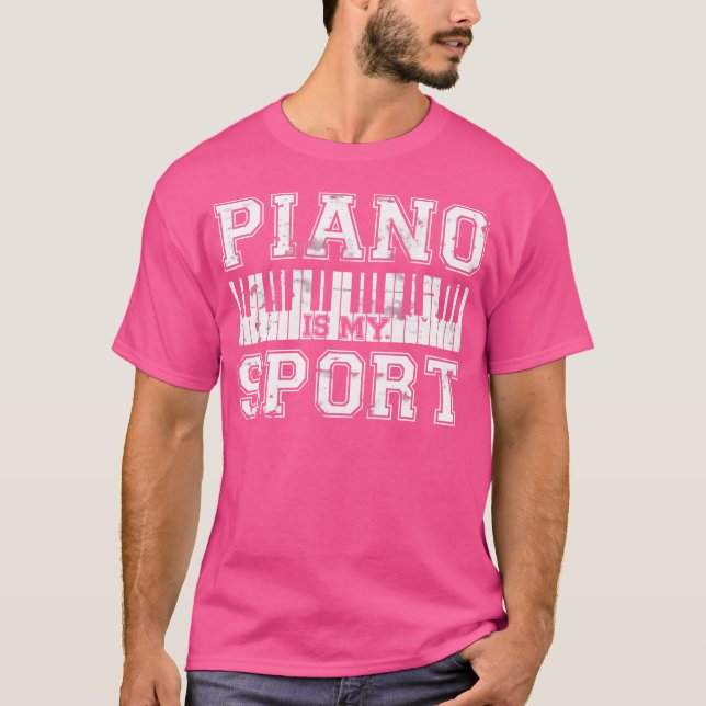 T-shirt Funny Pianist Distressed Piano (Devant)