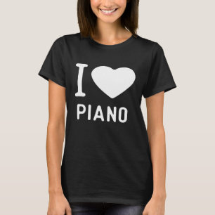 T-shirt Funny Piano T Chemises Cadeaux Joueurs Je Coeur po