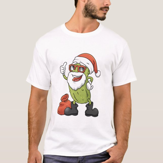 T-shirt Funny Pickle Santa Claus (Devant)