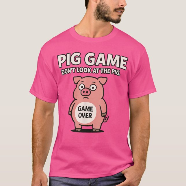 T-shirt Funny Pig Game vintage (Devant)