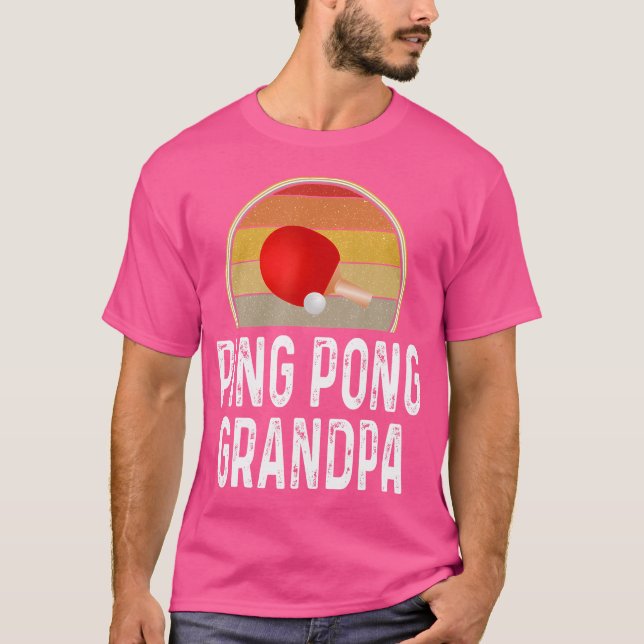 T-shirt Funny Ping Pong Grand-pa Table Tennis Retro Raquet (Devant)