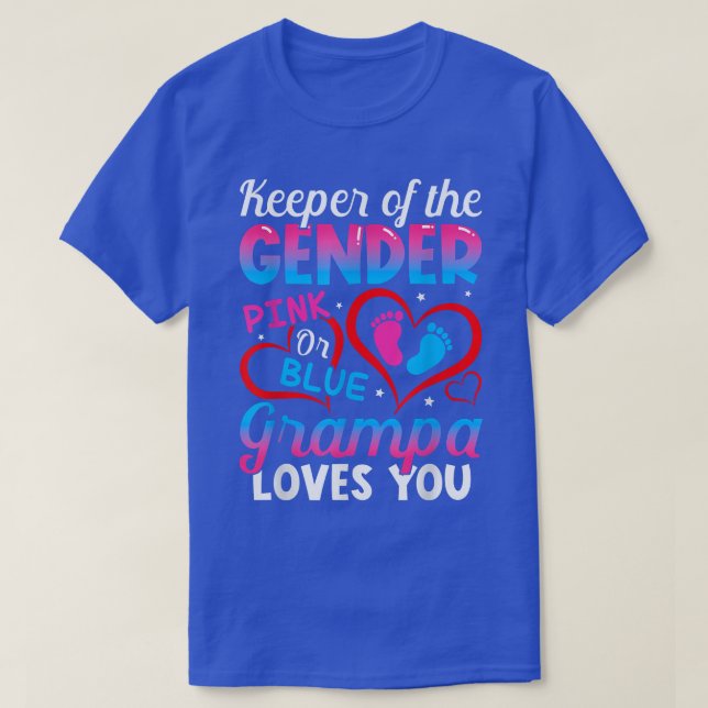 T-shirt Funny Pink Or Blue Grampa Loves You Gender Reveal  (Design devant)