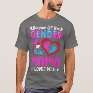 T-shirt Funny Pink Or Blue Mama Loves You Gender Reveal Cu
