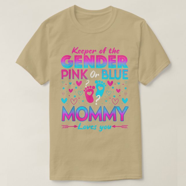 T-shirt Funny Pink Or Blue Mommy Loves You Gender Reveal C (Design devant)