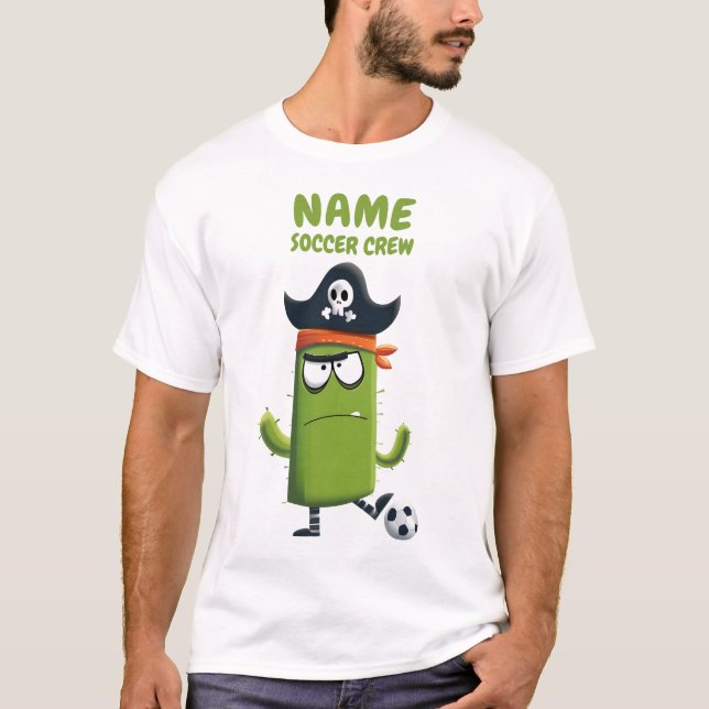 T-shirt Funny Pirate Cactus équipe de football | Sports pe (Devant)